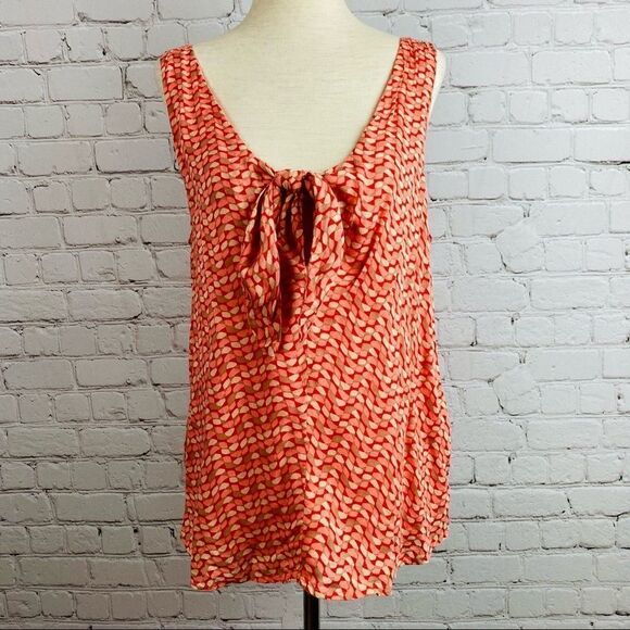 Anthropologie Maeve Bust Tie Coral Print Tank Top - Picture 3 of 13